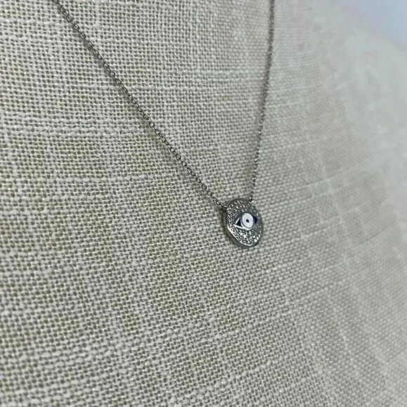 NWT Sterling Silver Evil Eye Necklace - Picture 5 of 7